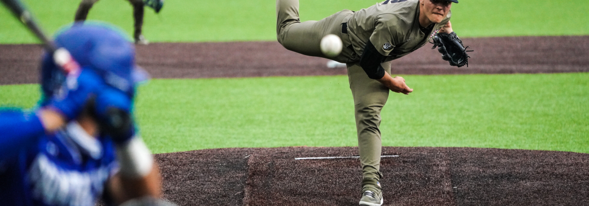 Vanderbilt pitcher Jack Leiter checks the runner, Mizzou Sports