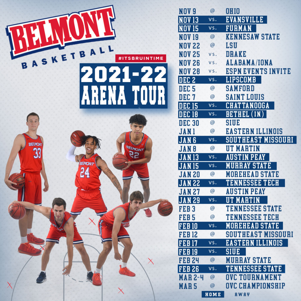 Belmont Men's Basketball Releases 2021-22 Season Schedule - The Sports