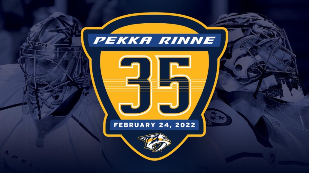 Pekka Rinne's No. 35 raised to rafters, 1st retired by Preds