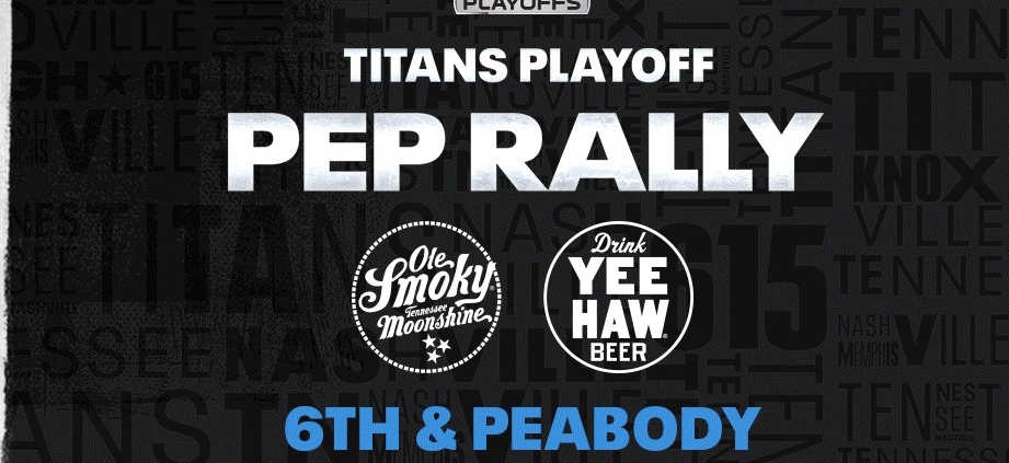 Titans Playoff Pep Rally in Nashville at 6th & Peabody