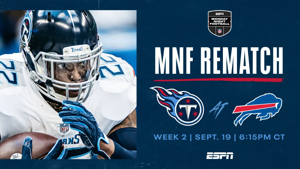 Titans To Play Buffalo Bills In Week 2 Monday Night Football Matchup