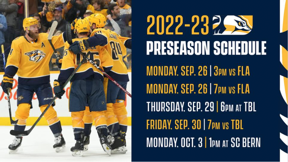 predators home schedule 2021 22